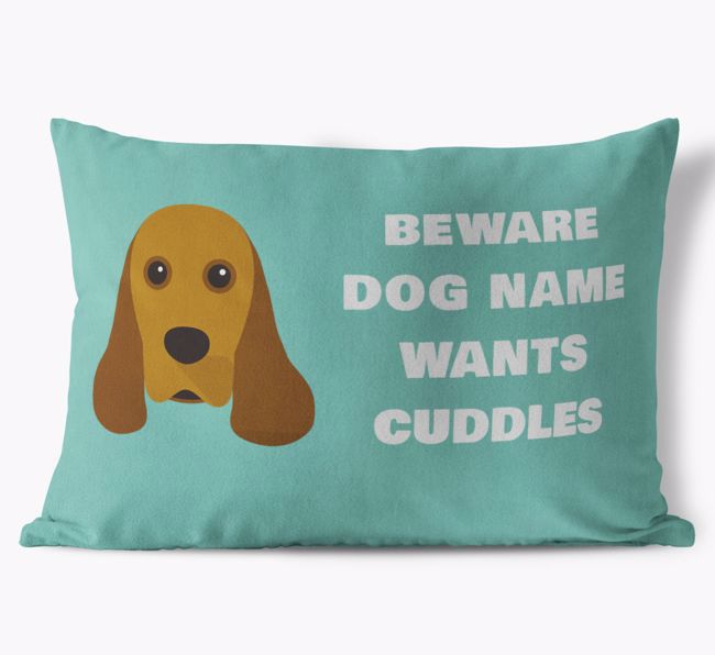 Beware of Cuddles: Personalised {breedFullName} Soft Touch Cushion